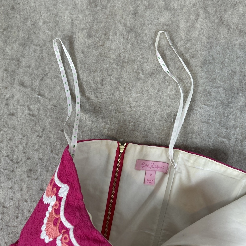 Lilly Pulitzer Womens Maybell Strapless Mini Dress Azalea Pink Size 2 Feminine - Picture 7 of 9